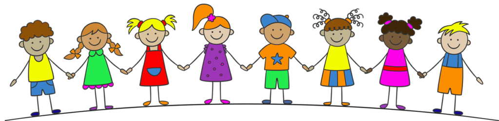 Sketch of children holding hands